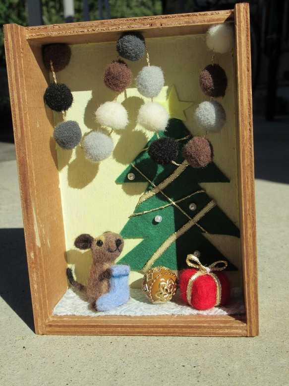 羊毛　デグー　BOX　クリスマス 4枚目の画像
