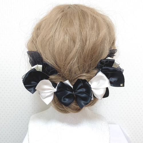 受注生産】《☥》たれうさ耳リボンヘアクリップ (飾り有りタイプ 