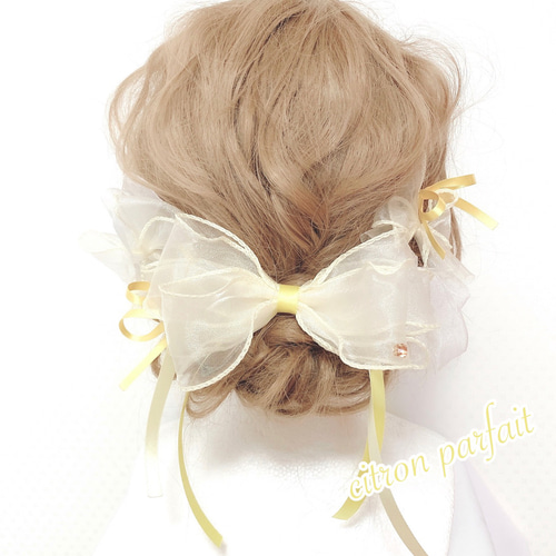 おっきなゆめいろリボンのヘアアクセサリーセット(パープル 