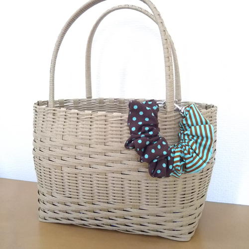 シュシュキーホルダー＊チョコミントパッチ＊ボーダー×④ドット