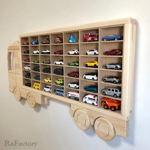 トミカ収納棚〖トラックモチーフ〗ディスプレイ棚 棚・シェルフ