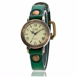 ユニセックスタイプの時計付ブレスレットで、年齢・男女問わず人気です。グリーン 1枚目の画像