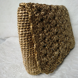 手編み　透かし編みクラッチバッグ 2枚目の画像