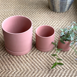 デザイン鉢 】陶器鉢3サイズ展開 シンプルピンクSサイズx0