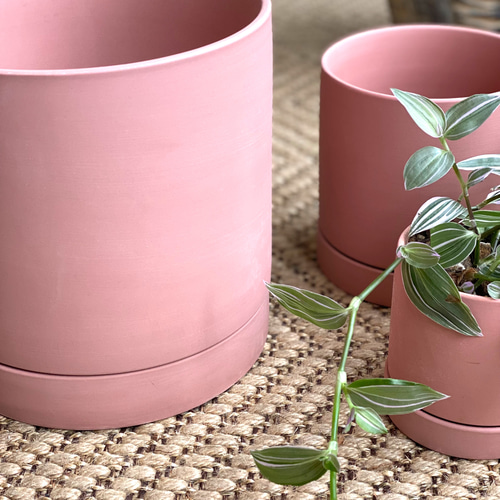 デザイン鉢 】陶器鉢3サイズ展開 シンプルピンクSサイズx0
