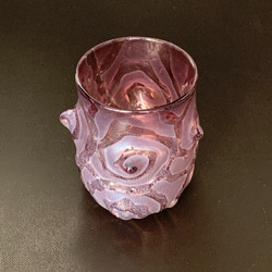 Spiral うず巻き柄グラス（古代紫） 1枚目の画像