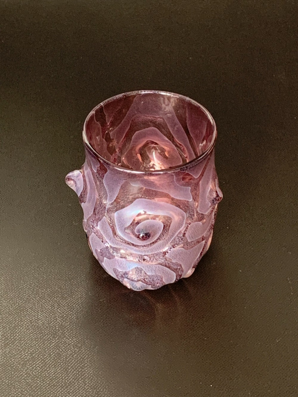 Spiral うず巻き柄グラス（古代紫） 1枚目の画像