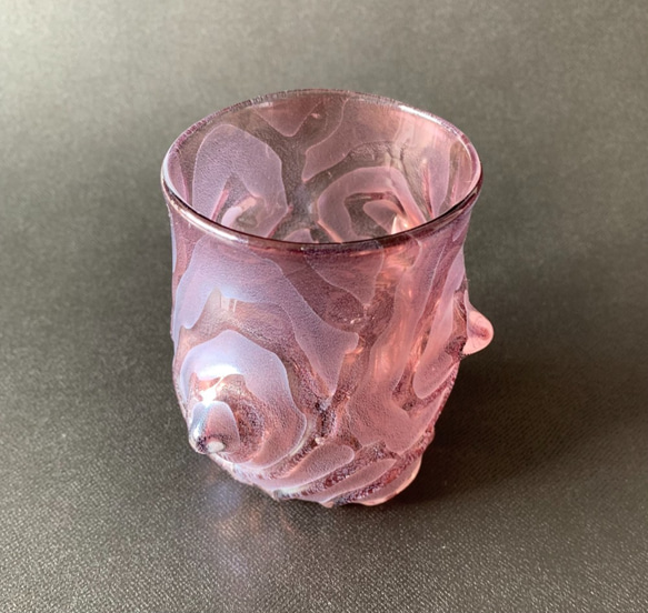 Spiral うず巻き柄グラス（古代紫） 2枚目の画像