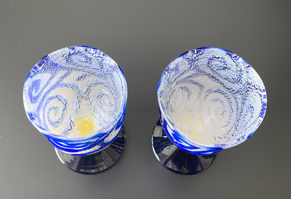 Spiral  青いうずまきワイングラス ペア 9枚目の画像