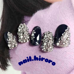 クリスタルピクシー×ガラスフレンチ（ネイルチップ グラデーション