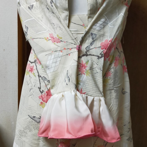 値下げしました！【大きいサイズ】着物リメイク2ピース【3L～5L相当  