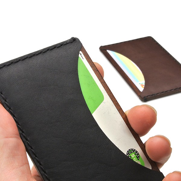 【受注製作：送料無料】　木と革で作った　パス＆名刺入れ　07