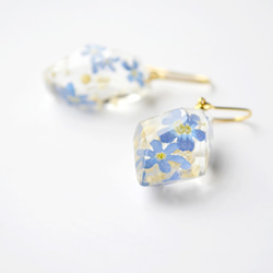 *ﾟ勿忘草のクリスタルフックピアス *ﾟ Blue 2枚目の画像
