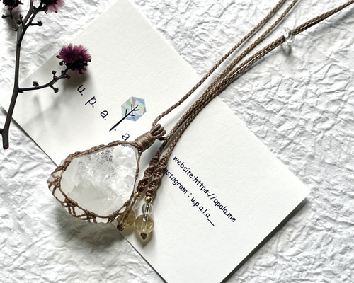 #2257 ⑥♡瑪瑙&オパライト天然石♡マクラメネックレス　ペンダント 2257 ⑥♡瑪瑙&オパライト天然石♡マクラメネックレス ペンダント