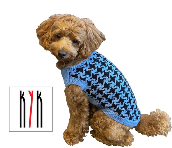 家庭編み機で編んだ子犬用セーター《赤》サイズオーダ可 1枚目の画像