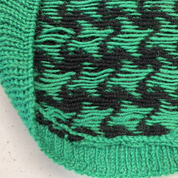 家庭編み機で編んだ子犬用セーター《グリーン》サイズオーダ可 7枚目の画像