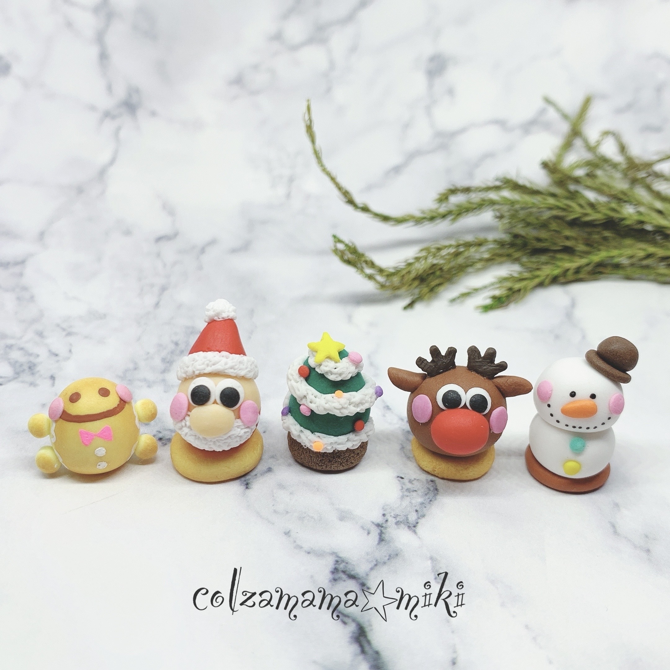 ミニチュアスイーツ クリスマスケーキセット サンタ トナカイ ツリー