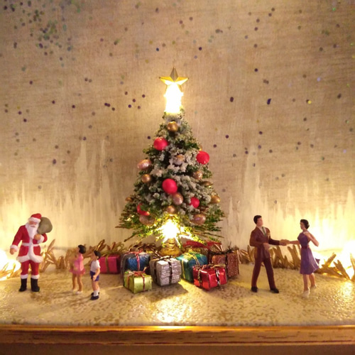クリスマス☆イルミネーション卓上オブジェ☆ミニチュア・ジオラマ