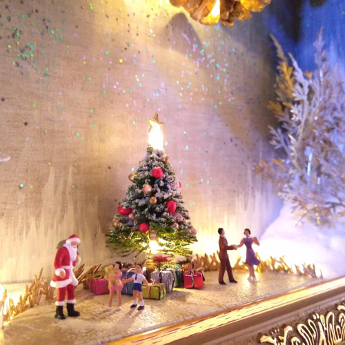 希少 クリスマスイルミネーションジオラマ ライトアップ 鉄道模型ジオラマ クリスマスイルミネーション