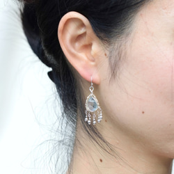 フローライトのsilverシャンデリアイヤリング 2枚目の画像