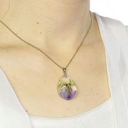 【受注製作】山野草 森の花のペンダント(スプリングエフェメラル・ヤブデマリ)・14kgf 2枚目の画像