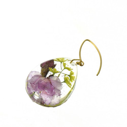 【受注製作】山野草 森の花のピアス E (ヤエベニシダレザクラ・ウリハダカエデ)14kgf《イヤリング可》 5枚目の画像