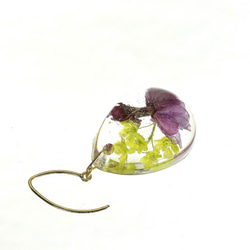 【受注製作】山野草 森の花のピアス E (ヤエベニシダレザクラ・ウリハダカエデ)14kgf《イヤリング可》 6枚目の画像