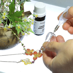 “A有限組”[金塗料，植物染色]脈繡球秋香氣項鍊和耳環·14kgf 第5張的照片