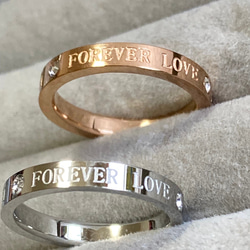 Forever Love ステンレスリング  ステンレス指輪 ピンキーリング 2枚目の画像