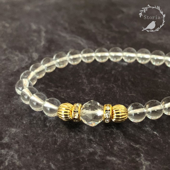 【浄化と創造性】クリアクォーツ×スターカット水晶 ブレスレット