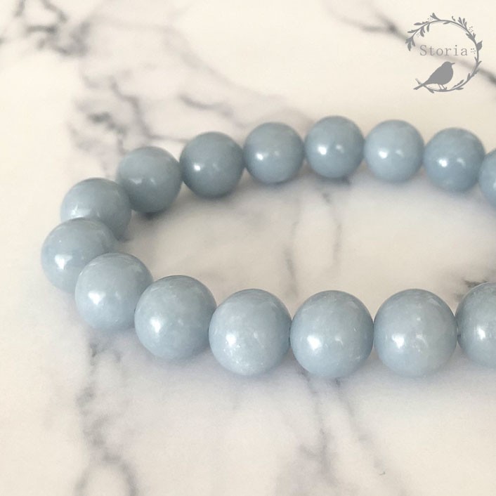 【優美な愛の認識】ペルー産エンジェライト 10mm珠ブレスレット