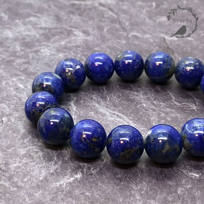 【天を象徴する聖石】アフガニスタン産天然ラピスラズリ 11ｍｍ珠ブレスレット