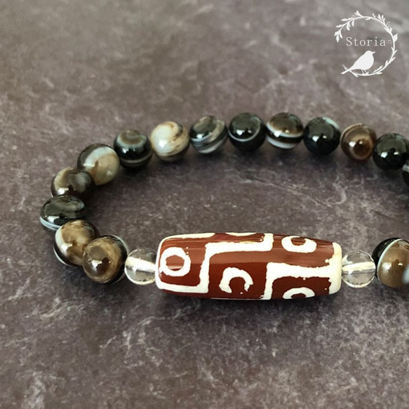 九眼天珠　デザインブレスレット 楽天市場】天然石ブレスレット 六眼 九眼 天珠 天然石