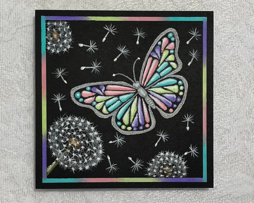青い蝶のアクリル絵画キャンバス上の昆虫アート - 美しさを発見