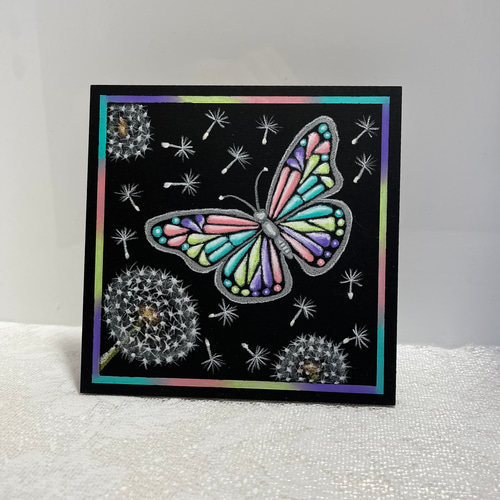 蝶とたんぽぽ✨チョークアート・原画 絵画 にじいろ 通販