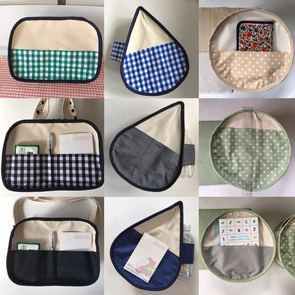 今年トレンド！MARU.BAG.RIBON.サークルバッグ。帆布の丸型バッグ。リボンつき。warabi-noオリジナル。 5枚目の画像