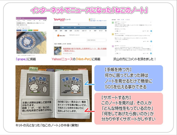 ◆ねこのノート（手帳）手作りキット D02◆「ヘルプノート」シールタイプ　発達 障がい SOS 自立支援 サポート 3枚目の画像