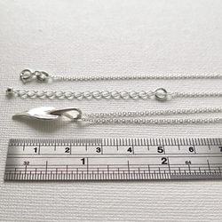 [純銀] パイナップルセージ・小さなリーフペンダント, シルバーチェーン＋5cm, ハーブジュエリー, 一点物 7枚目の画像