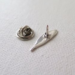 小さなオリーブ葉の純銀ピンブローチ（2.5cm） 4枚目の画像