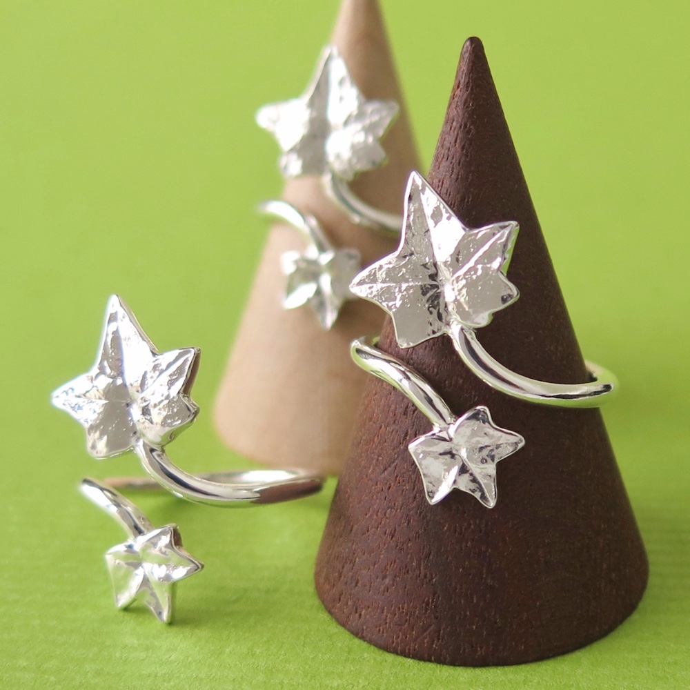 PureSilver 約12-13号 アイビーリーフリング (少しアジャスタブル)