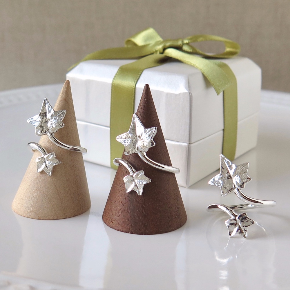 PureSilver 約 9-10号 アイビーリーフリング (少しアジャスタブル)