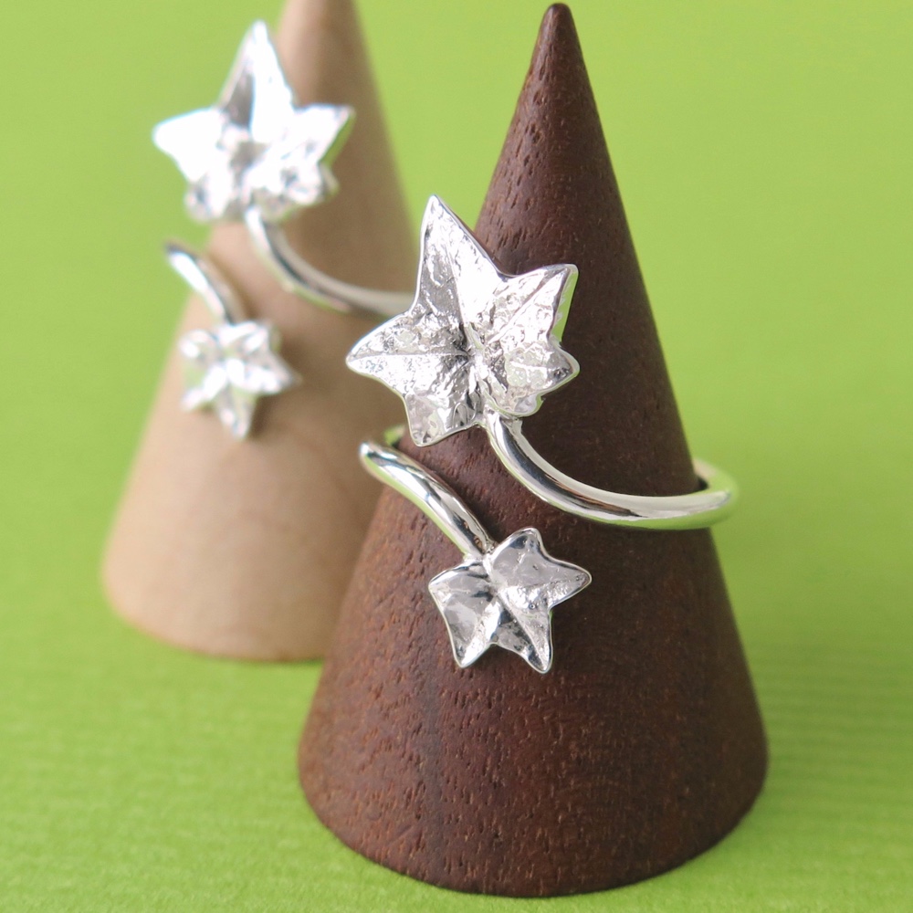 PureSilver 約14-16号 アイビーリーフリング (少しアジャスタブル)