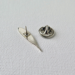 [純銀 Silver] オリーブリーフのピンブローチ（2.7cm）1点物, ミニシルバーケアセット付 6枚目の画像