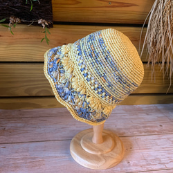 手作り　バケットハット　シルク　綿他　ブルー　イエロー　グリーン　mix Free download pattern] How to make a summer bucket hat [Hat