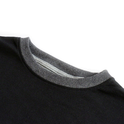バイカラー段違いリブコットンTシャツ：半袖] /// ブラック × グレー 8枚目の画像