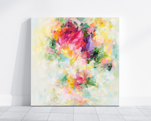 アンドリューフランシス作「白い花」絵画 送料込み 抽象画