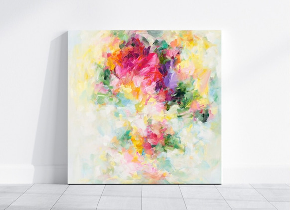 立体的な黄色の花の抽象画