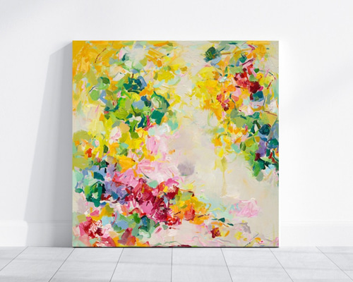 油絵 絵画 レインボーローズ【Ａ3】 絵画レインボーローズ