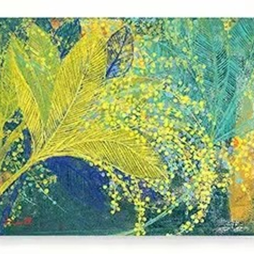 送料無料】明るい 花と葉っぱ 抽象画 油絵 絵画 Whale Gallery