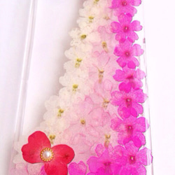 ⑥グラデーション押し花とローズリボンのiPhone6ケース 2枚目の画像
